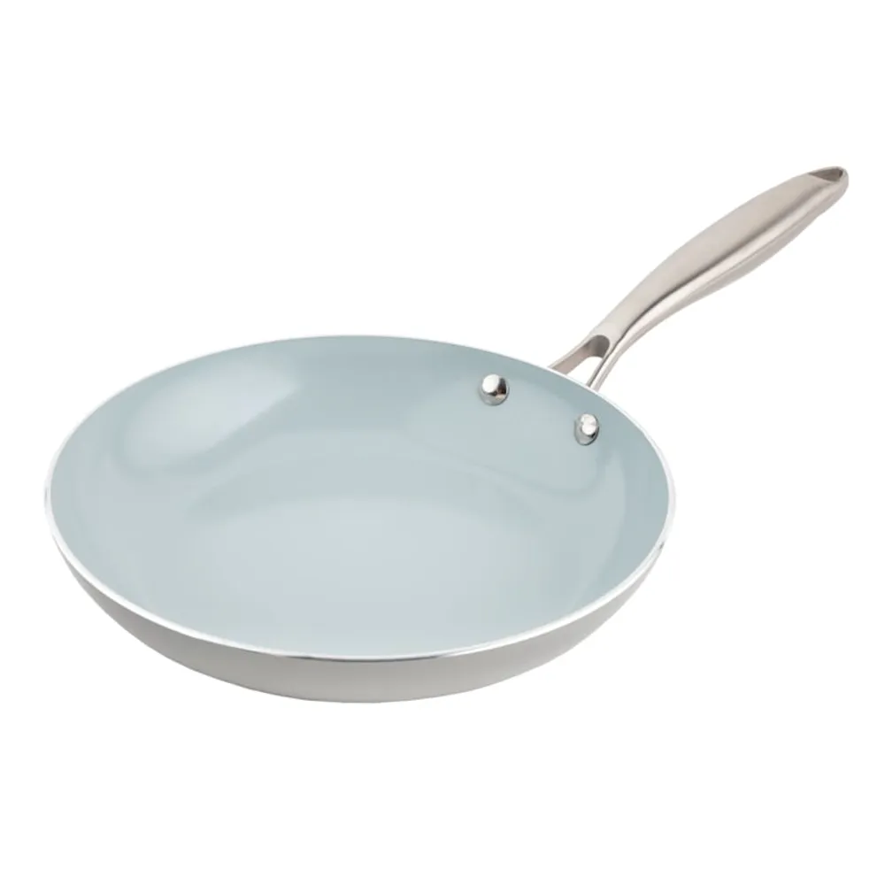 at Home Cream Speckled Non-Stick Sauce Pan with Lid, 3qt