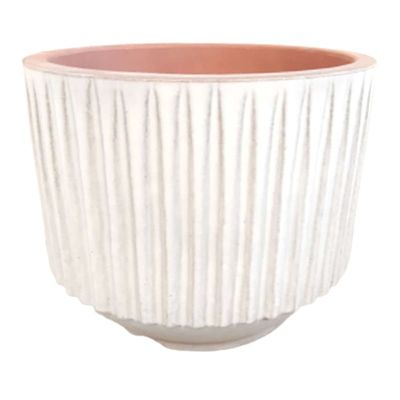 Glazed Fluted Ceramic Pot, 4"