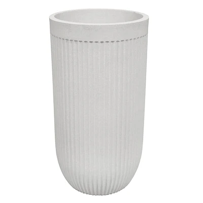 Japi Off-White Tall Fluted Outdoor Planter