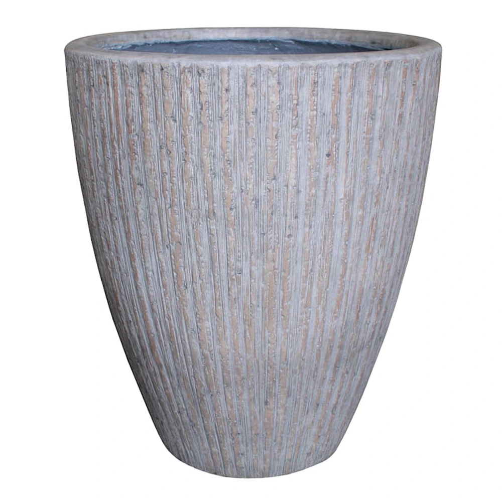 Bailey Fossil Bark Design Concrete Egg Shaped Outdoor Planter, Medium