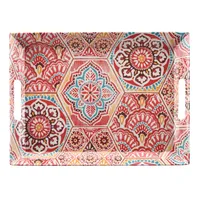 Warm Paisley Melamine Serving Tray, 15"