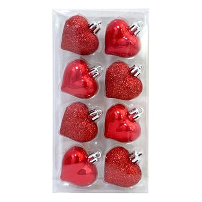 Valentine's -Count Red Mix Heart Ornaments