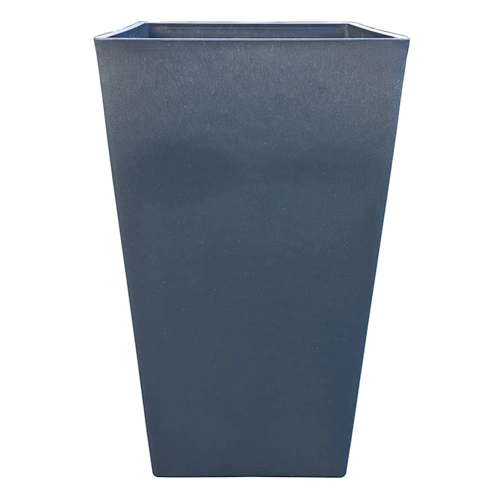 Tall Square Silver Outdoor Planter, 21"