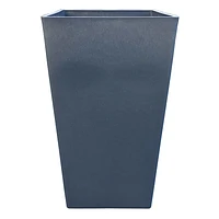 Tall Square Silver Outdoor Planter, 21"