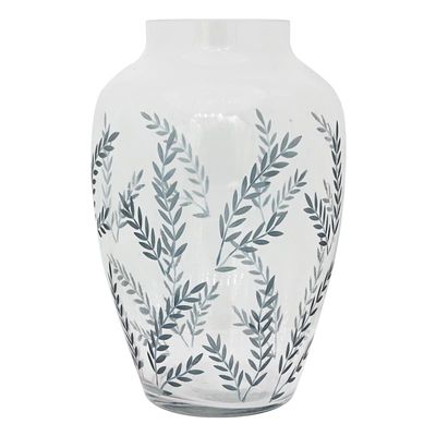 Glass Leaf Design Vase