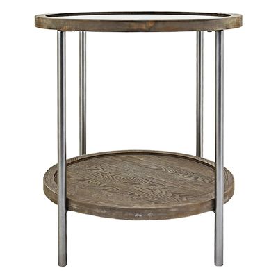 HUDSON ROUND GLASS SIDE TABLE
