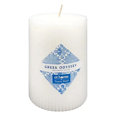 Ribbed Unscented Pillar Candle