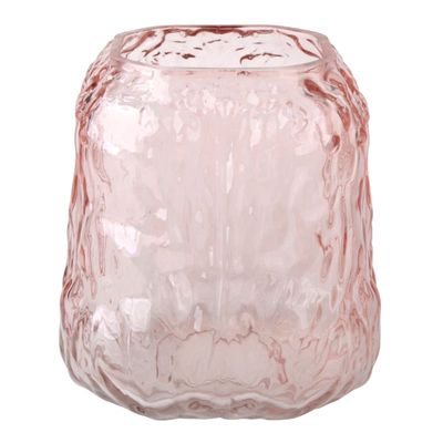 Laila Ali Light Pink Textured Glass Vase