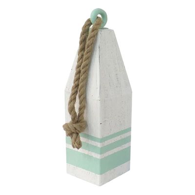 Ty Pennington Green Wooden Buoy Decor with Jute Rope