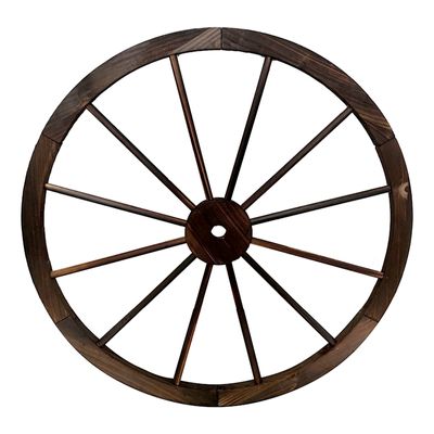 Natural Brown Wooden Wagon Wheel