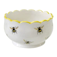 Indoor Bumble Bee Scalloped Ceramic Planter, 6"