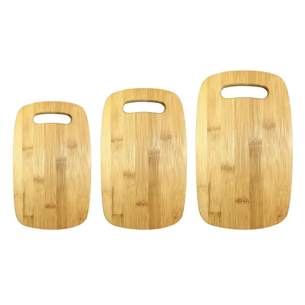 3-Pack Bamboo Wood Cutting Board Set