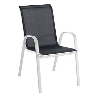 Stackable & White Outdoor Sling Chair