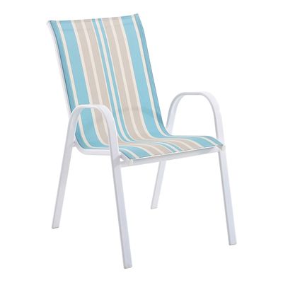 Ty Pennington Blue & Beige Striped White Sling Chair