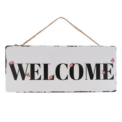 White Metal Welcome Sign, 12"