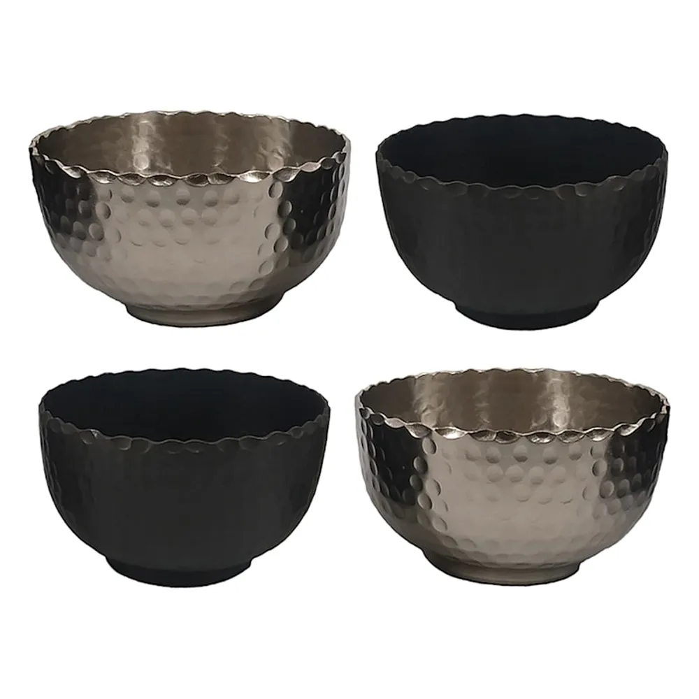 Set of 4 Teal & Taupe Nesting Prep Bowls