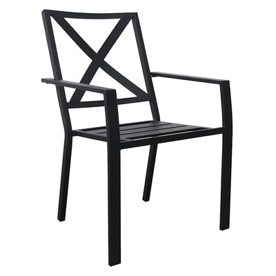 Grammercy Black Steel X-Back Outdoor Dining Chair