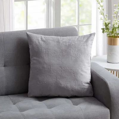 Gillmore Grey Velvet Throw Pillow, 24