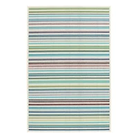 E441) Scope Aqua Green Striped Outdoor Area Rug