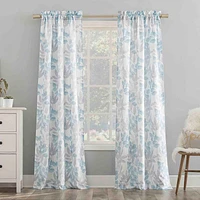 Mystique Aqua & Grey Print Rod Pocket Curtain Panel, 84"