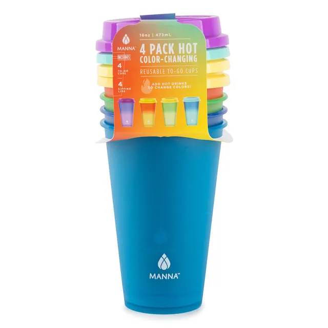 At Home Set of 4 Farm Fresh Cooler Tumblers with Color Lids