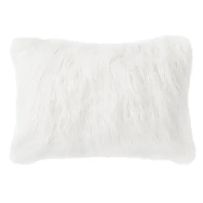 Neutral Faux Fur Pillow, 18x12