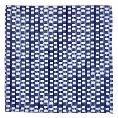 Set of 4 Blue Tile Print Cloth Napkins