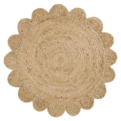 Daisy Jute Round Accent Rug, 3'