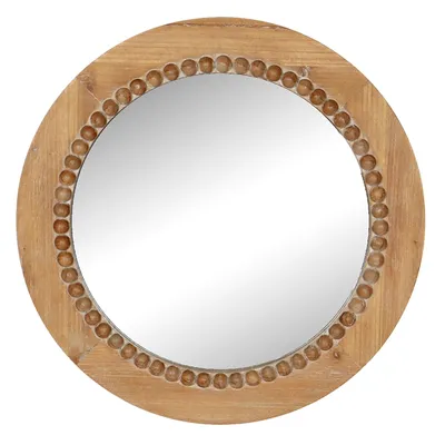 Framed Wooden Round Wall Mirror, 24"