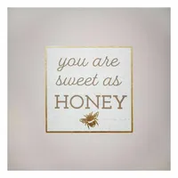 You Are Sweet as Honey Canvas Wall Sign, 12"