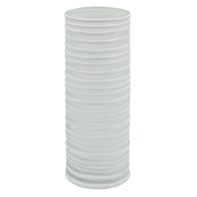 White Glass Vase, 12"