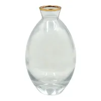 Rounded Gold Rim Glass Vase