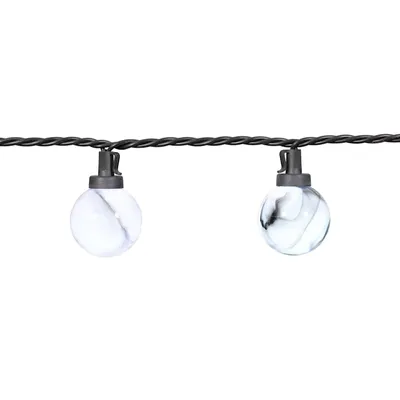 25-Count LED Black & White Marbled Ceramic G40 String Lights