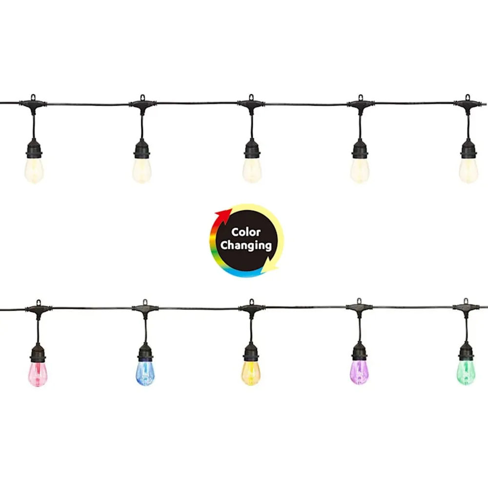 10-Count 8-Function Color Changing Edison Bulb String Light Set