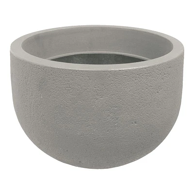 Japi Grey Round Rustic Stone Outdoor Planter