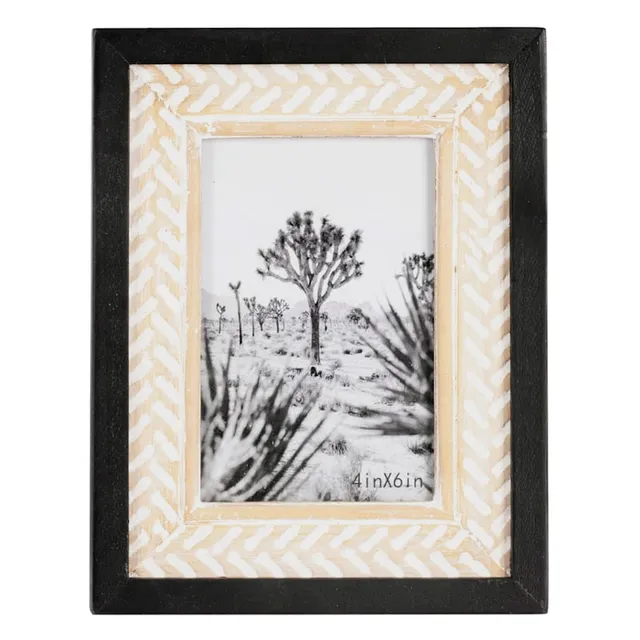 at Home Ornate Profile Tabletop 4 x 6 Black Photo Frame