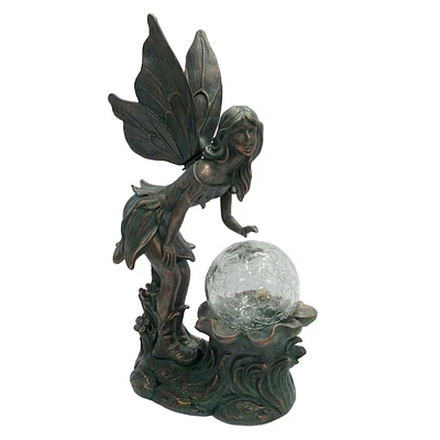 Pre-Lit LED Fairy Outdoor Garden Statue, 16"