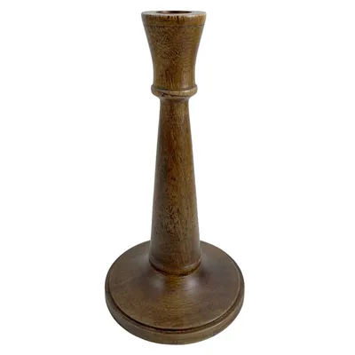 Wood Taper Candle Holder, 8"