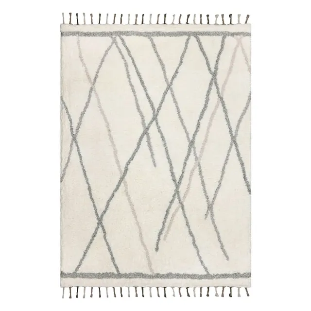 Found & Fable White & Black Chevron Shag Area Rug, 5x7, Sold by at Home