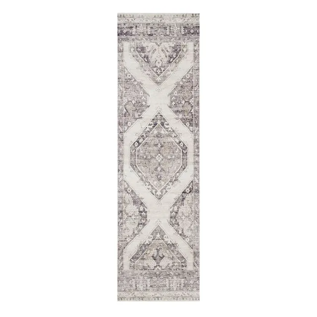 (B758) Channing Beige Swirled Runner, 2x7