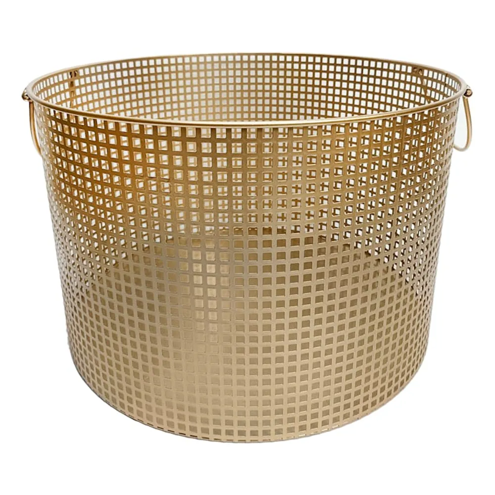 Round Wire Storage Basket, Bronze