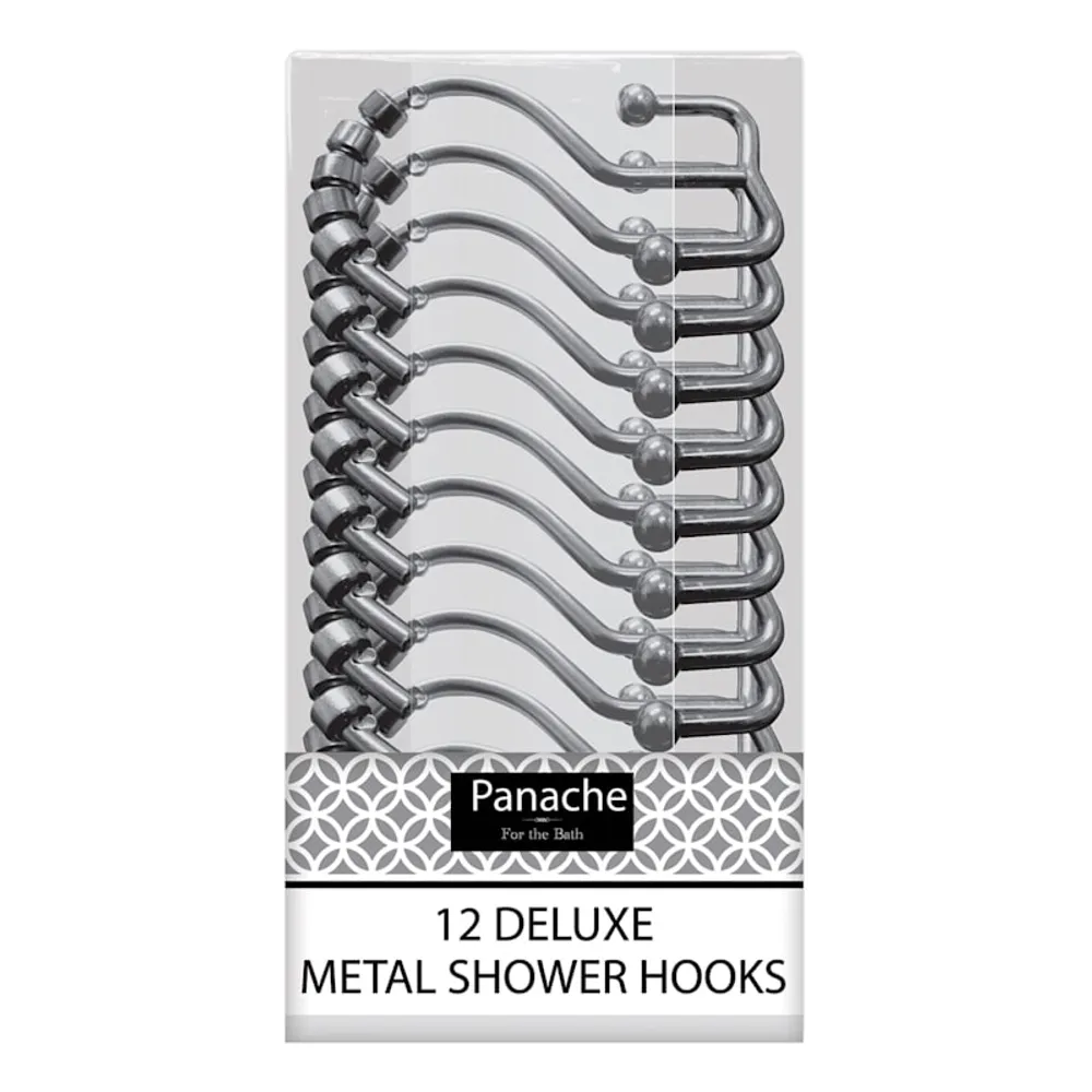 at Home 12-Piece Double Sided Roller Shower Curtain Hooks