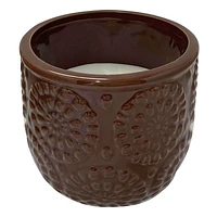 Black Embossed Ceramic Citronella Candle, 10oz