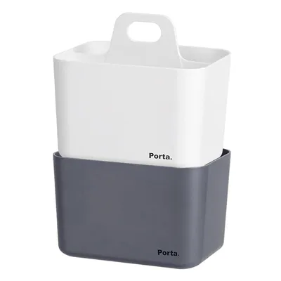 2-Pack Mini Porta Compact Organizer, White & Grey