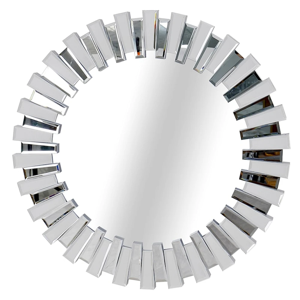 Beveled Round Wall Mirror, 32"