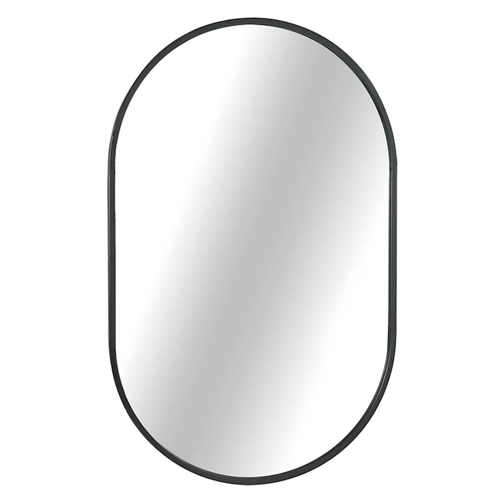 Crosby St. Black Oval Wall Mirror, 24x38