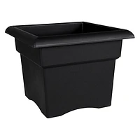 Veranda Square Black Deck Box Outdoor Planter, Large