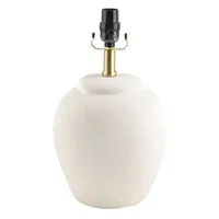 White textured ceramic urn small lamp 14in