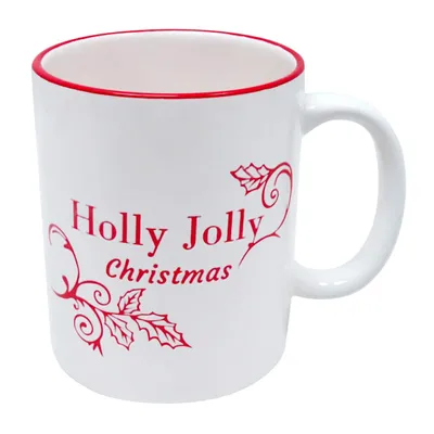 Homespun Holiday Red Santa Mug