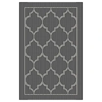 Chai Tea Geometric Charcoal & White Lattice Washable Accent Rug, 3x4